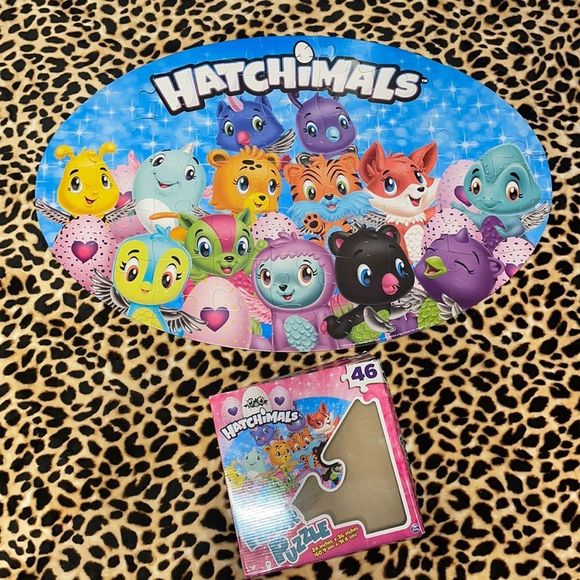 •HATCHIMALS• 46 PIECE FLOOR PUZZLE BUILD A 3 FOOT PUZZLE 24” x 36” EUC - Picture 3 of 8
